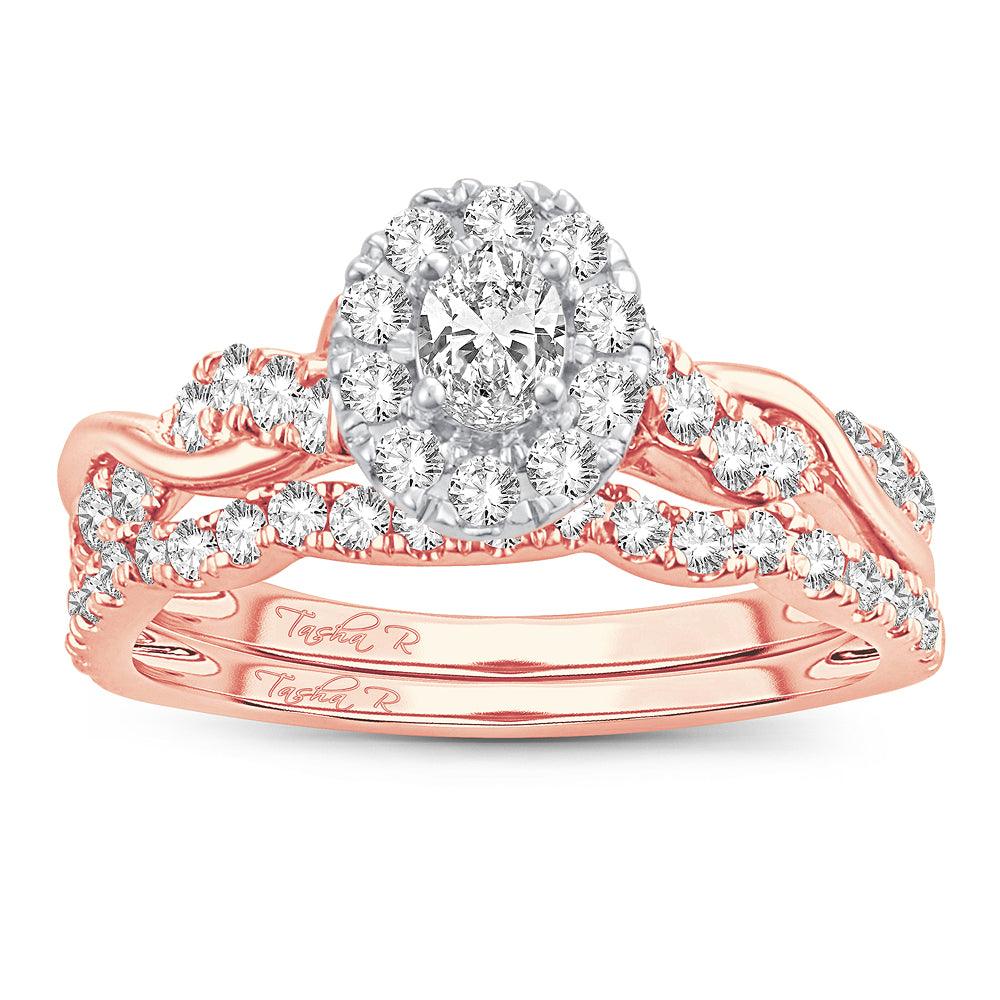 14K 1.00CT Fancy Cut Bridal Ring - Johnny Dang & Co