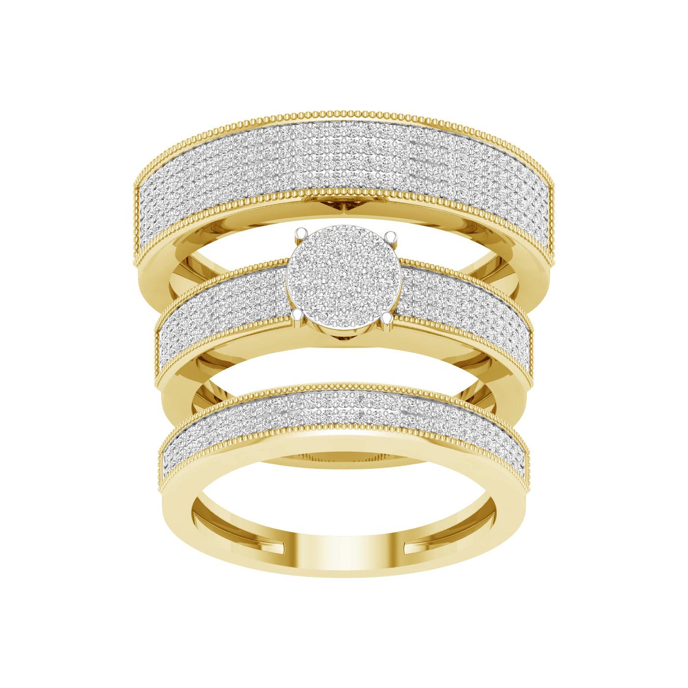 10K 1.00ct Diamond Trio Set - Johnny Dang & Co