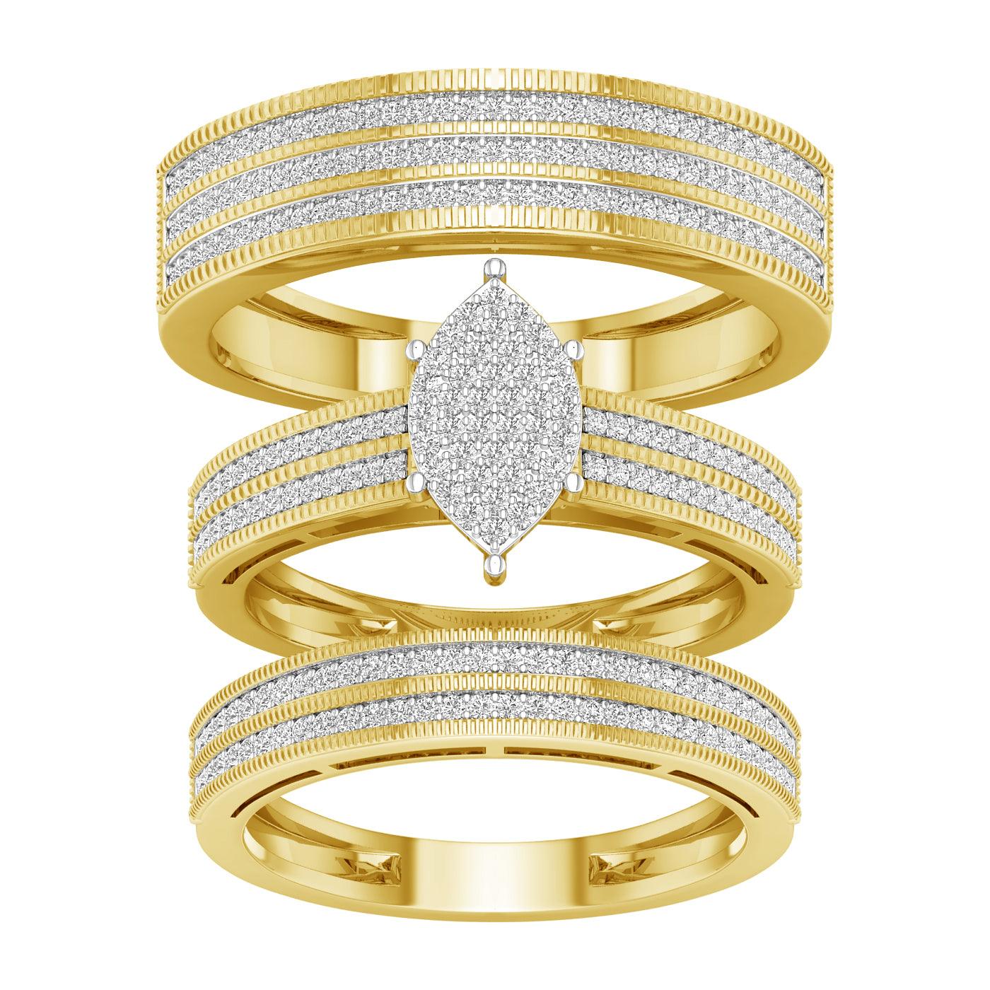 10K 0.75ct Diamond Trio Set - Johnny Dang & Co