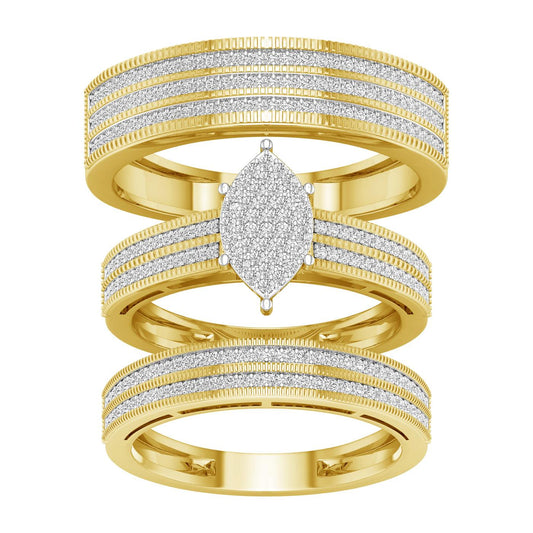 10K 0.75ct Diamond Trio Set - Johnny Dang & Co