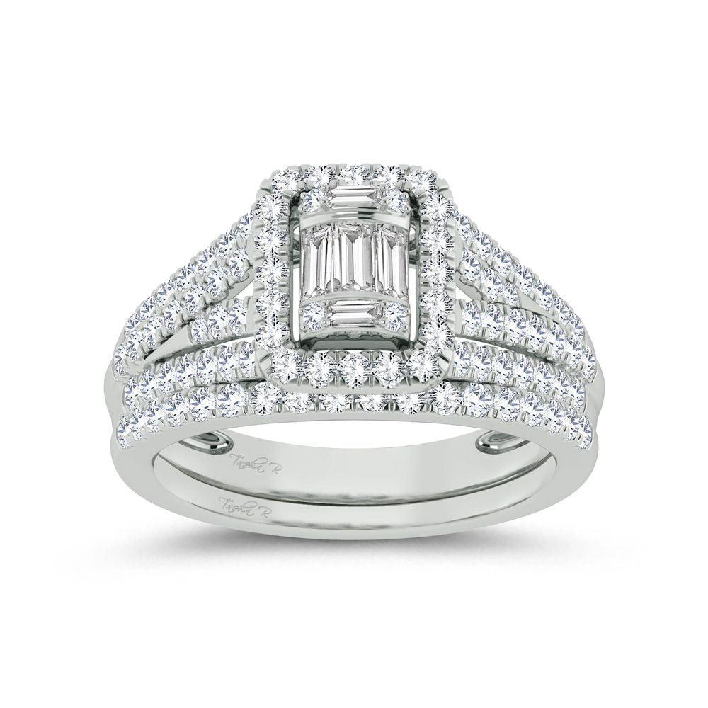 14K 1.00ct Diamond Bridal Ring - Johnny Dang & Co