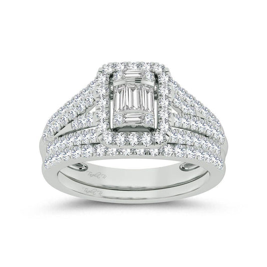 14K 1.00ct Diamond Bridal Ring - Johnny Dang & Co