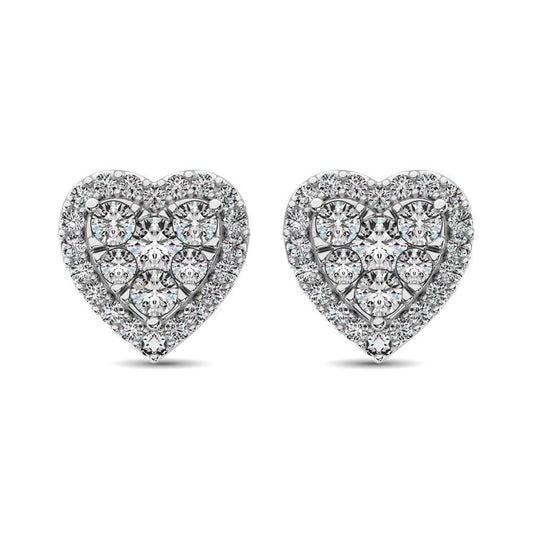JDTK-62388W-E-P22-58 Diamond 3/4 ct tw Heart Earrings in 14K Gold - Johnny Dang & Co
