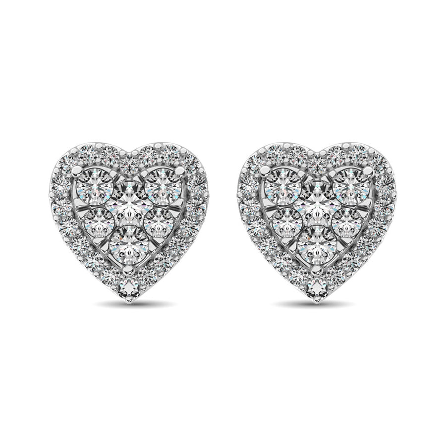 JDTK-62388W-E-P22-58 Diamond 3/4 ct tw Heart Earrings  in 14K Gold