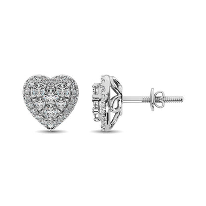 JDTK-62388W-E-P22-58 Diamond 3/4 ct tw Heart Earrings in 14K Gold - Johnny Dang & Co