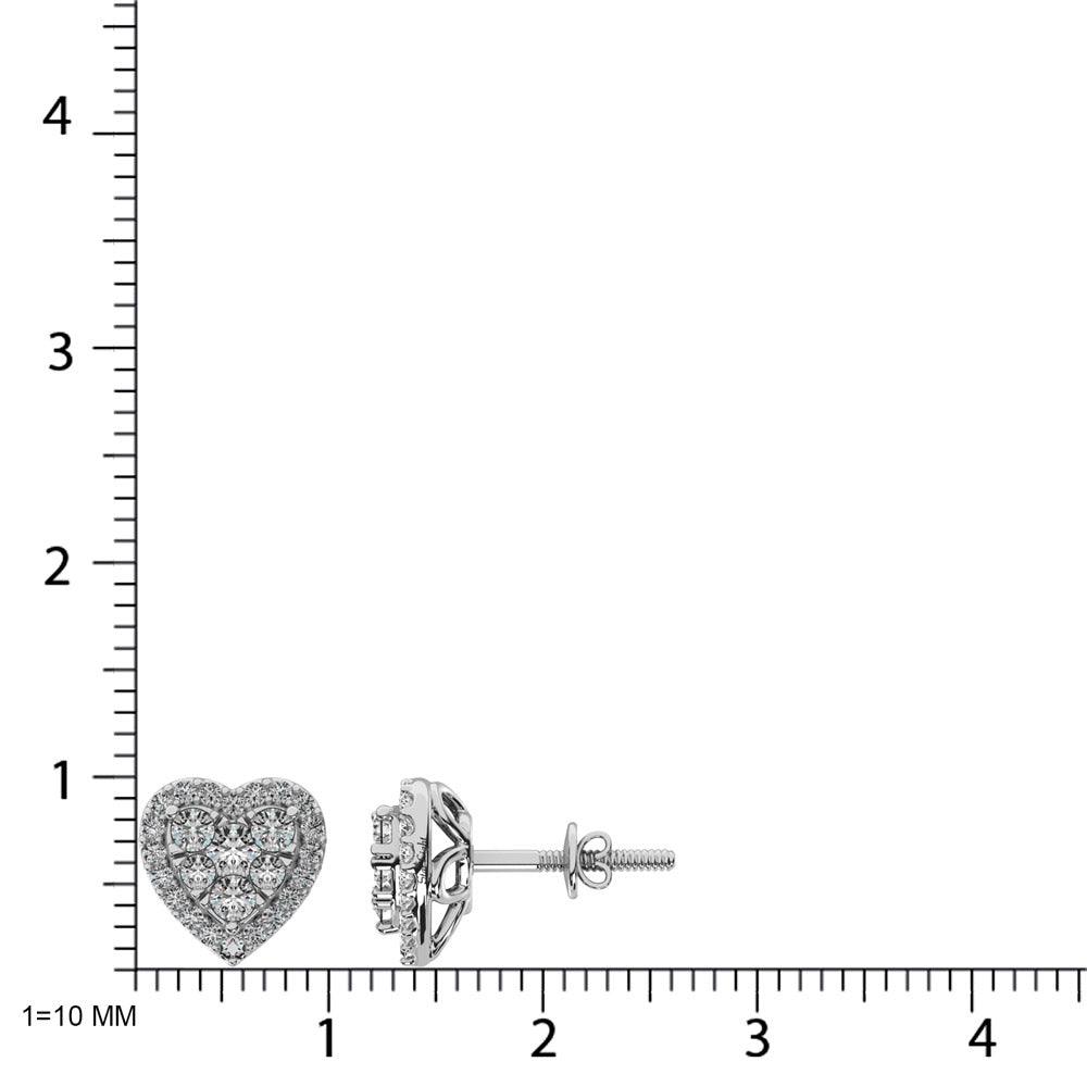 JDTK-62388W-E-P22-58 Diamond 3/4 ct tw Heart Earrings in 14K Gold - Johnny Dang & Co
