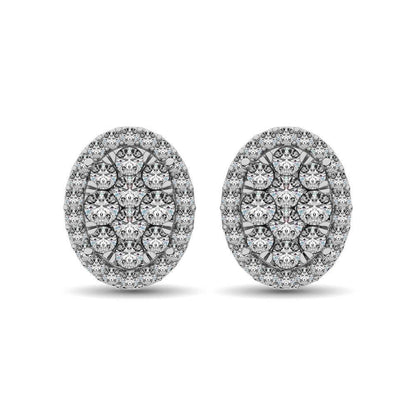 JDTK-62390W-E-6- Oval Shaped 1.2 ct tw Diamond Earrings in 14K Gold - Johnny Dang & Co