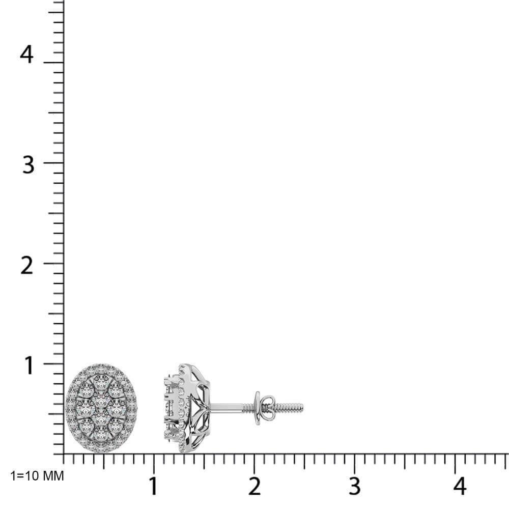 JDTK-62390W-E-6- Oval Shaped 1.2 ct tw Diamond Earrings in 14K Gold - Johnny Dang & Co