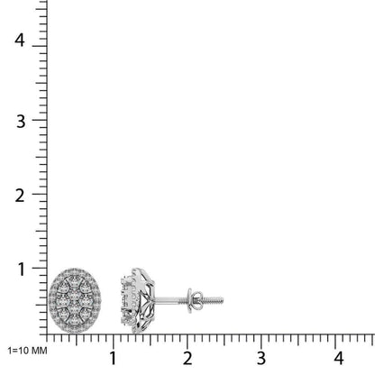 JDTK-62390W-E-6- Oval Shaped 1.2 ct tw Diamond Earrings in 14K Gold - Johnny Dang & Co