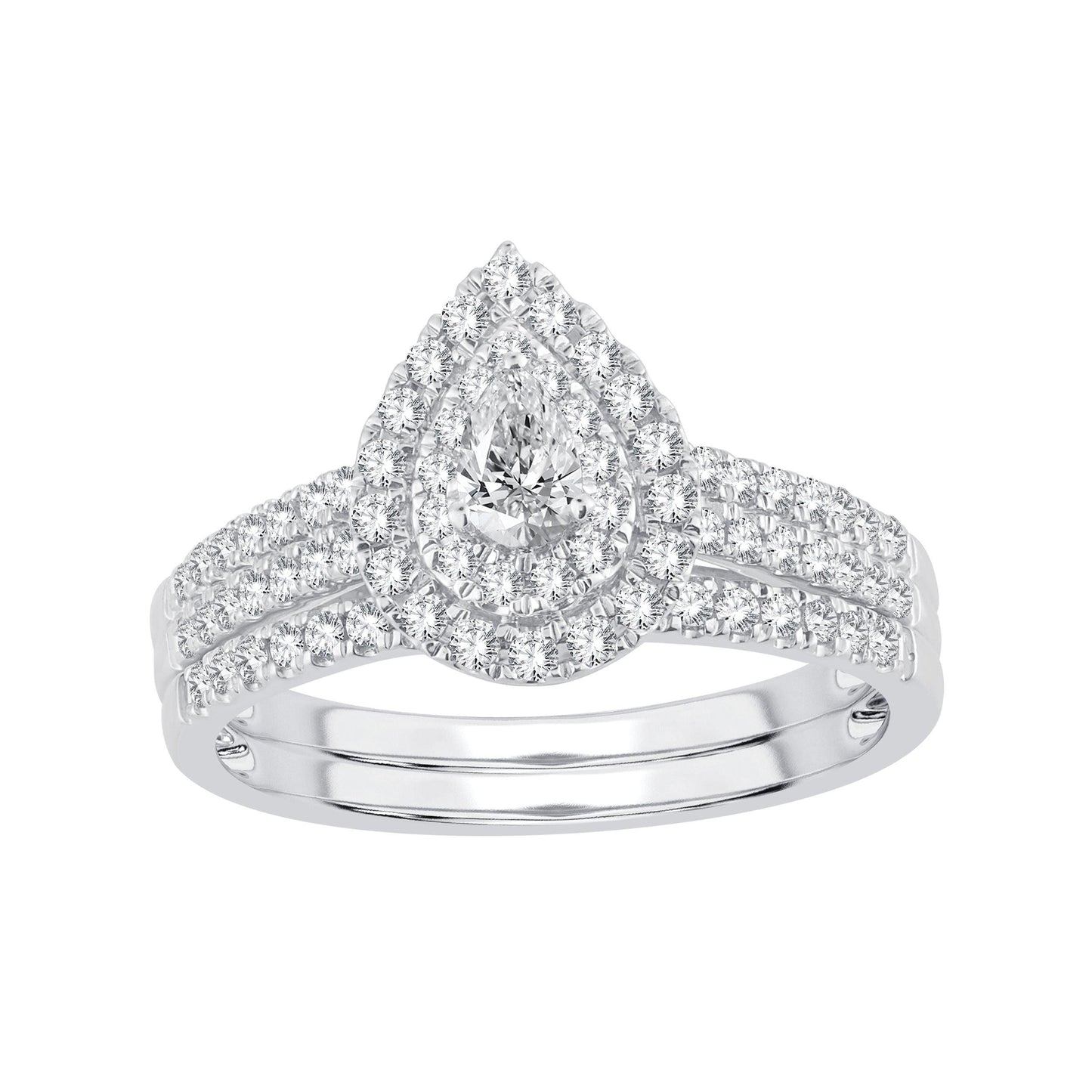 14K 0.62ct Diamond Bridal Ring - Johnny Dang & Co