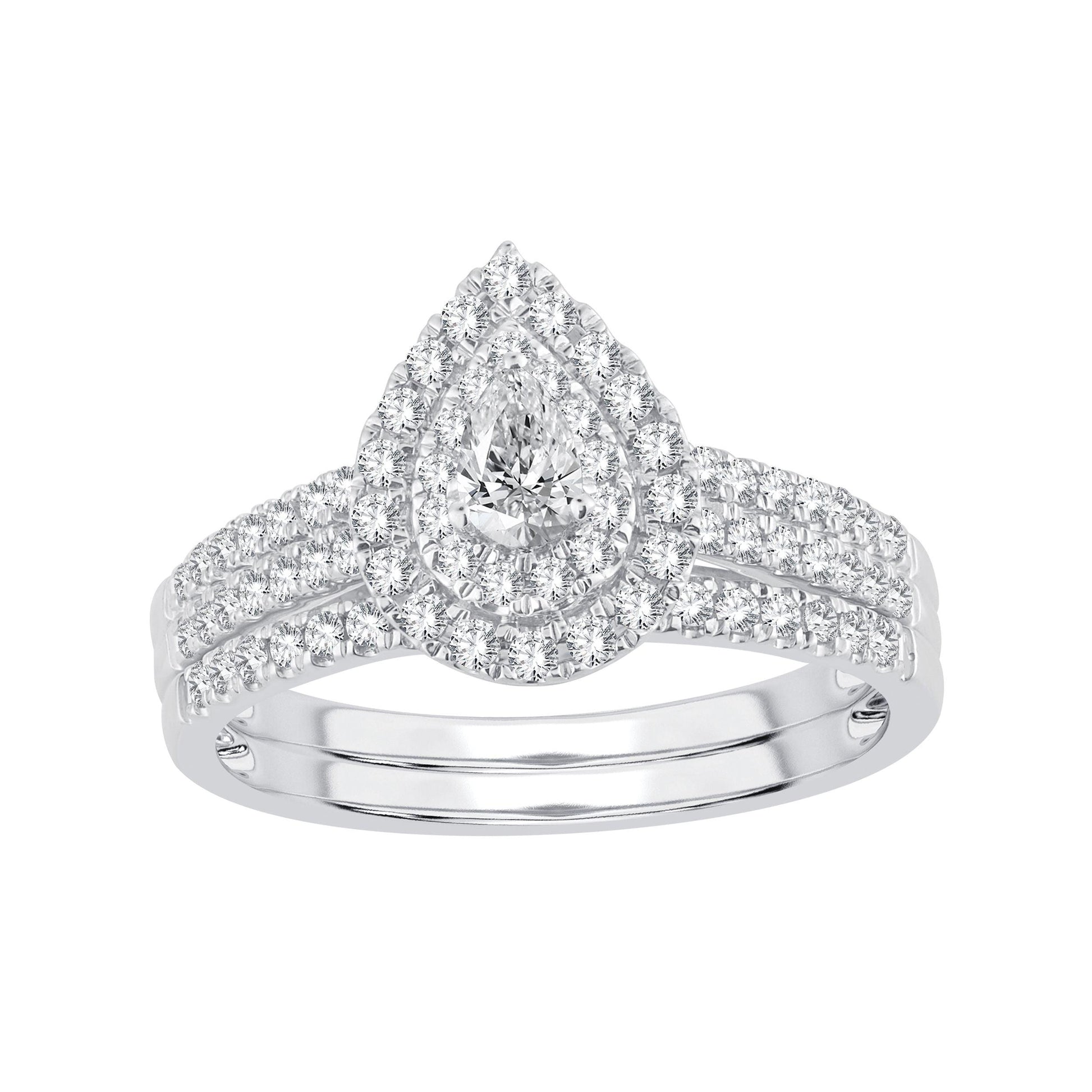 14K 0.62ct Diamond Bridal Ring - Johnny Dang & Co