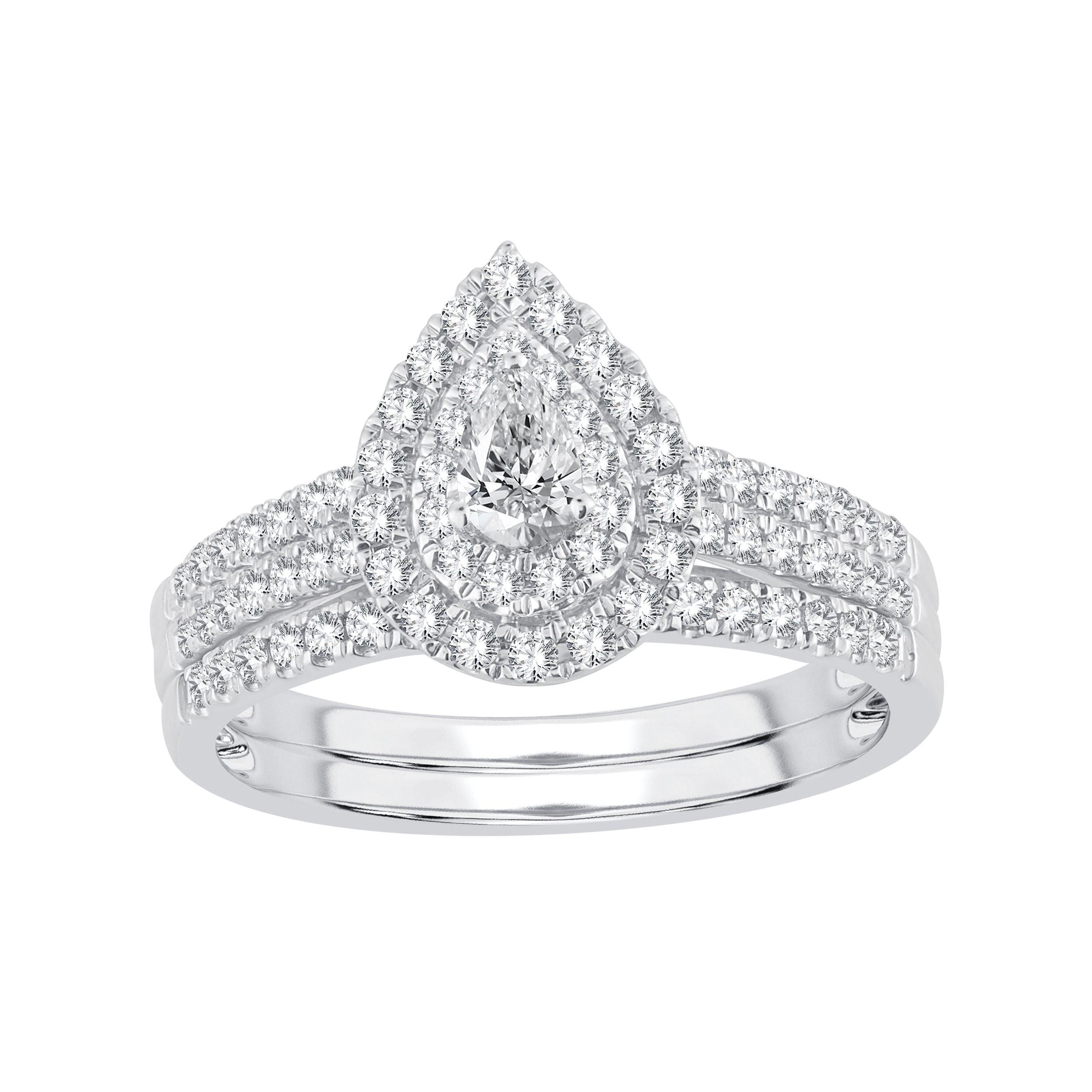 14K 0.62ct Diamond Bridal Ring - Johnny Dang & Co