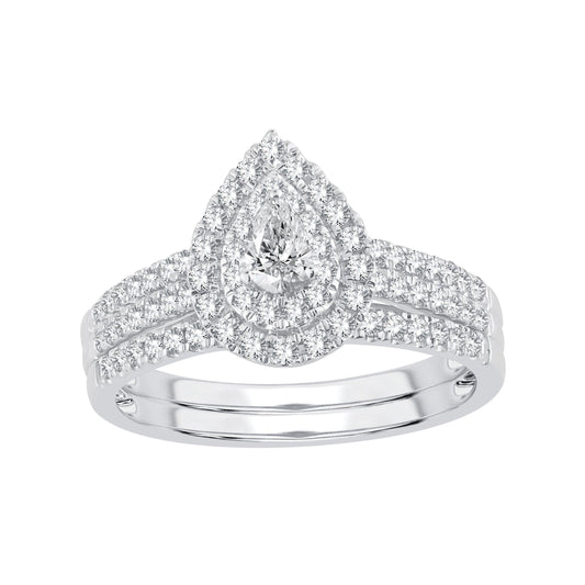 14K 0.62ct Diamond Bridal Ring - Johnny Dang & Co