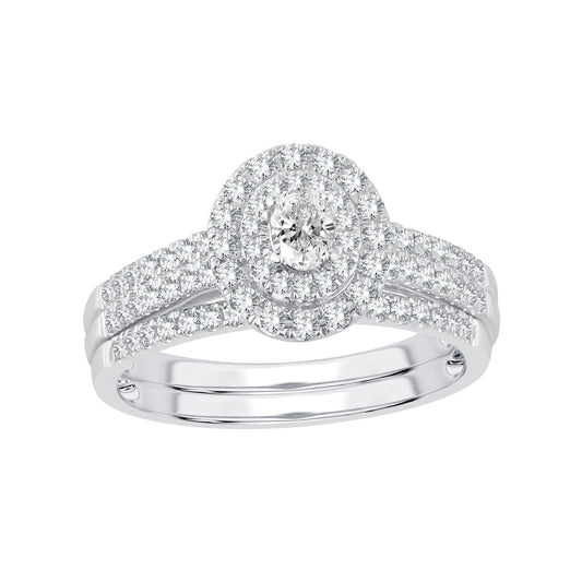 14K 0.63CT Diamond Bridal Ring - Johnny Dang & Co