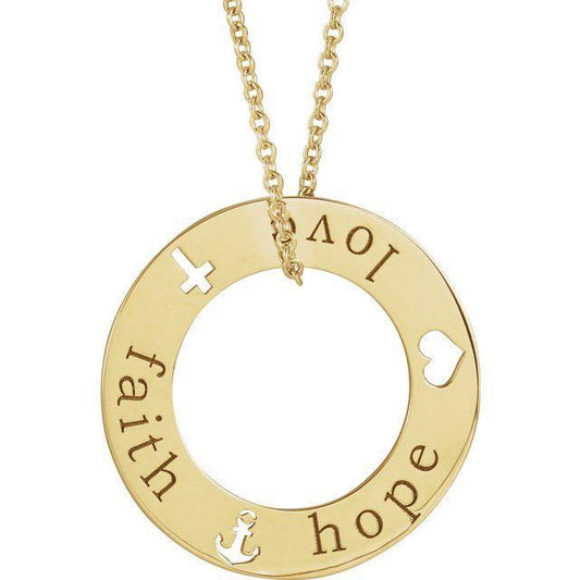 JDSP87130 - ENGRAVABLE FAITH, LOVE, & HOPE LOOP NECKLACE - Johnny Dang & Co
