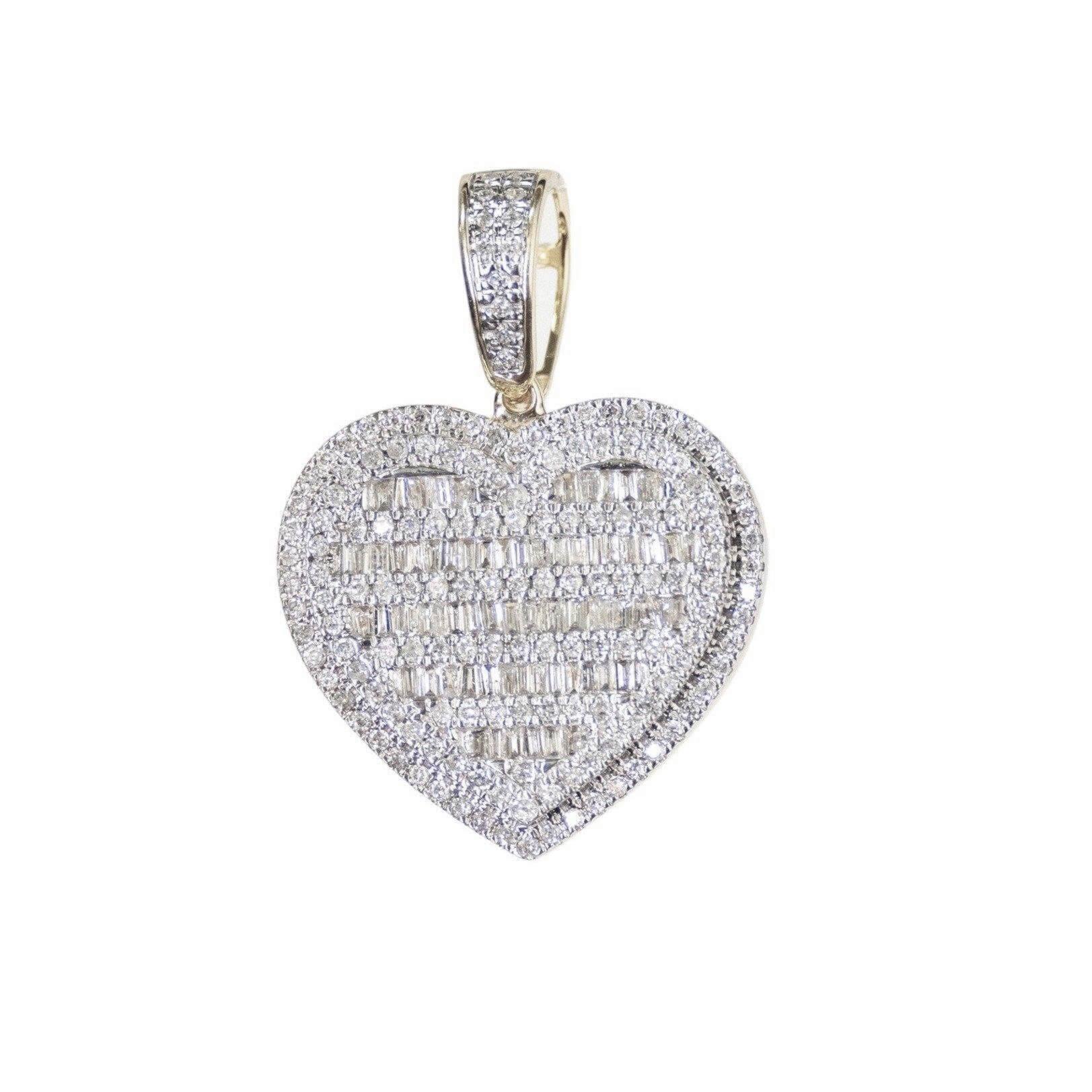 Small Heart Baguette Pendant - Johnny Dang & Co