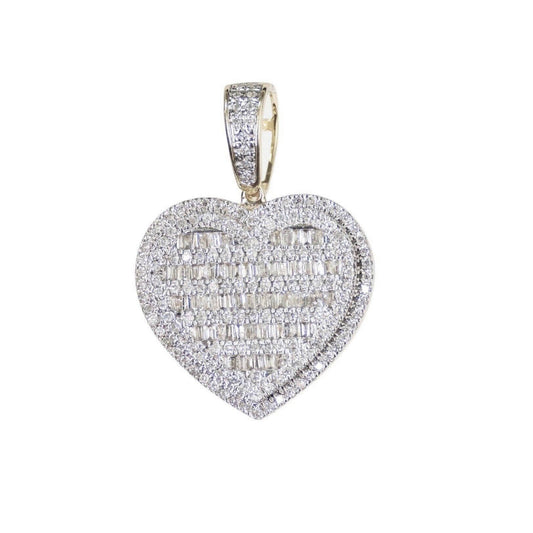 Small Heart Baguette Pendant - Johnny Dang & Co