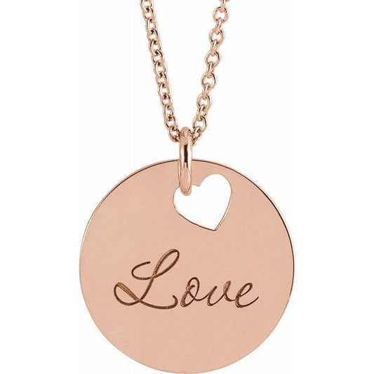 JDSP87235 - PIERCED HEART OR STAR ENGRAVABLE DISC NECKLACE - Johnny Dang & Co