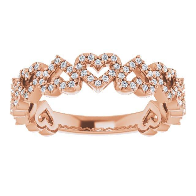 JDTK-SP124362- 14K Rose 1/3 CTW Diamond Stackable Heart Ring - Johnny Dang & Co