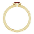 JDTKSP-72153 14K Natural Mozambique Garnet & .03 CTW Natural Diamond Heart Rring - Johnny Dang & Co