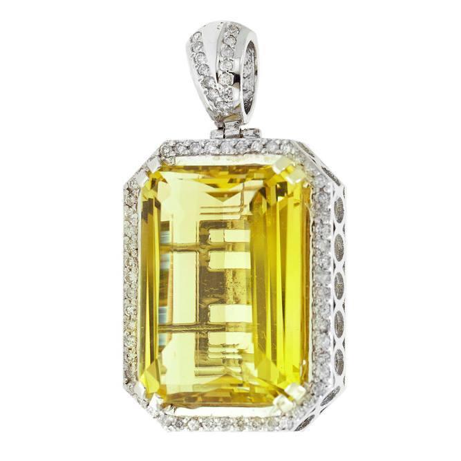 Yellow Baguette Pendant - Johnny Dang & Co