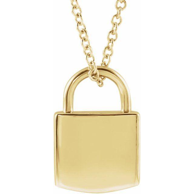 JDSP87184 - Engravable Lock 16-18" Necklace - Johnny Dang & Co