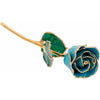 JDSP61-9086-Lacquered Aquamarine Colored Rose with Gold Trim - Johnny Dang & Co