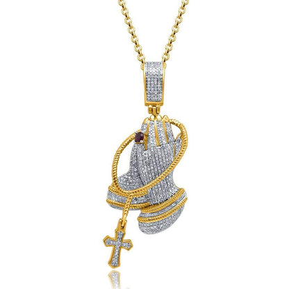 10K 0.94-1.02CT D-PPRAYING HAND - Johnny Dang & Co