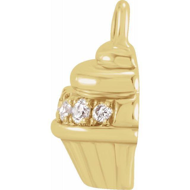JDTKSP-2000941-14K .04 CTW Natural Diamond Cupcake Dangle - Johnny Dang & Co
