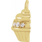 JDTKSP-2000941-14K .04 CTW Natural Diamond Cupcake Dangle - Johnny Dang & Co
