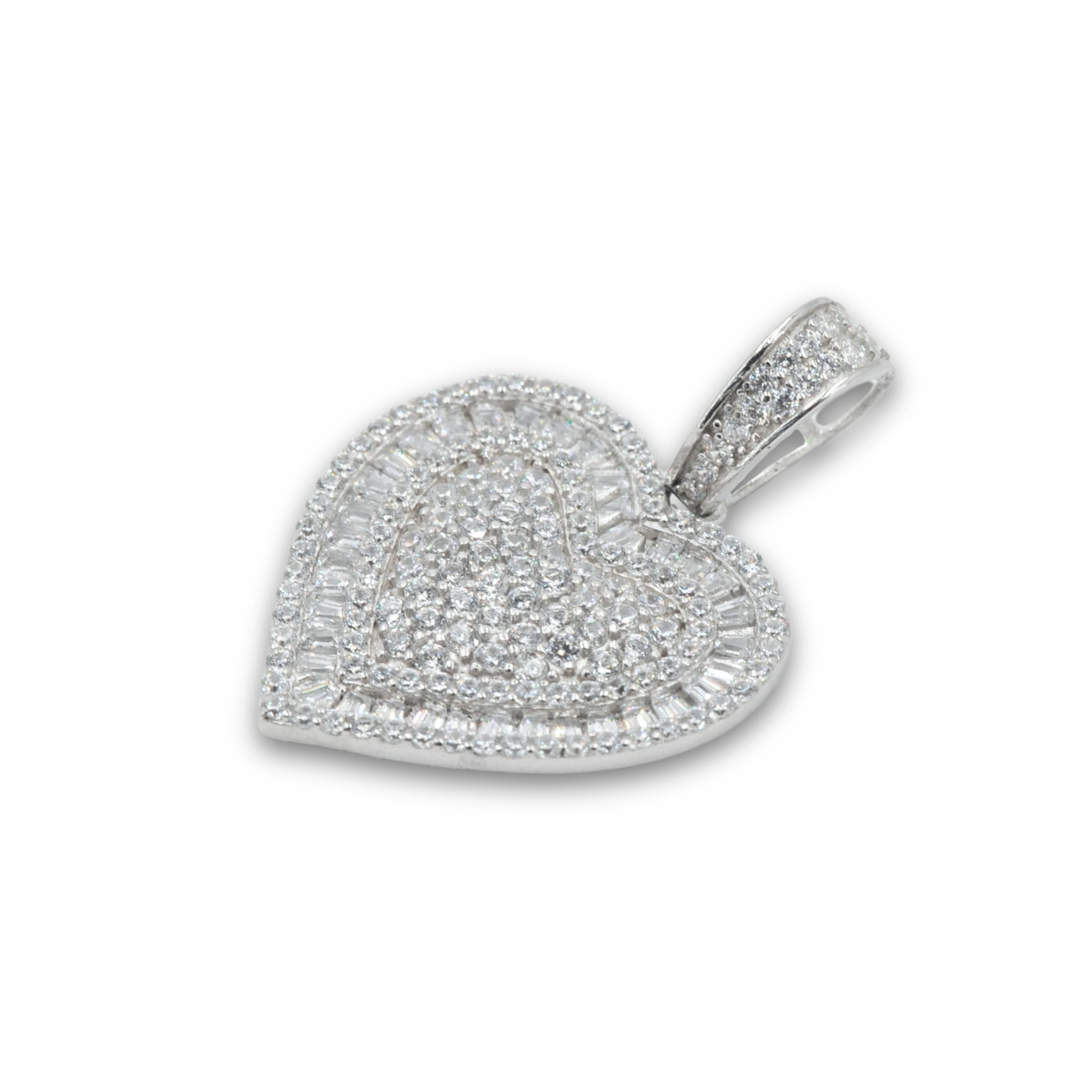 Silver Sparkling Heart of Love Pendant - Johnny Dang & Co