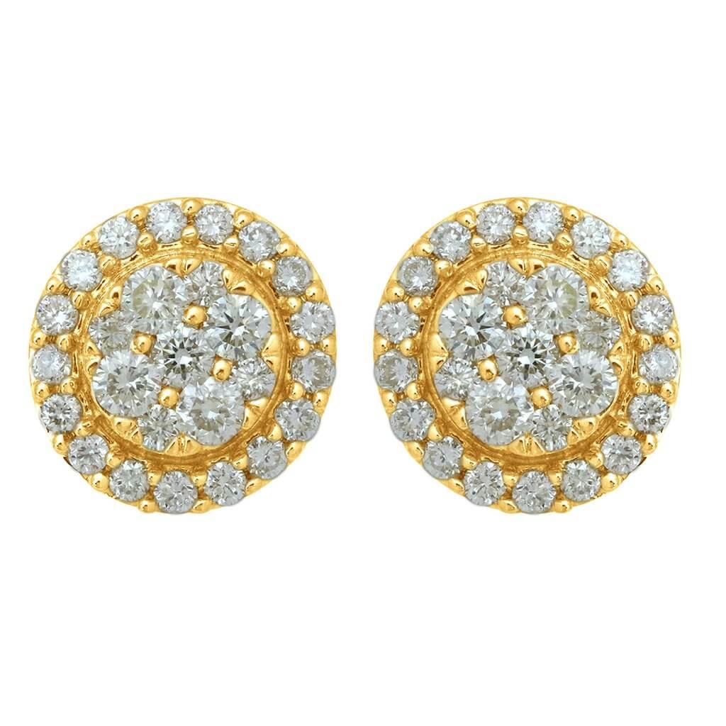 1 Cttw Round Cluster Custom Earrings - Johnny Dang & Co