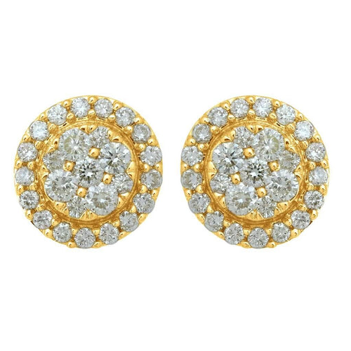 1 Cttw Round Cluster Custom Earrings - Johnny Dang & Co