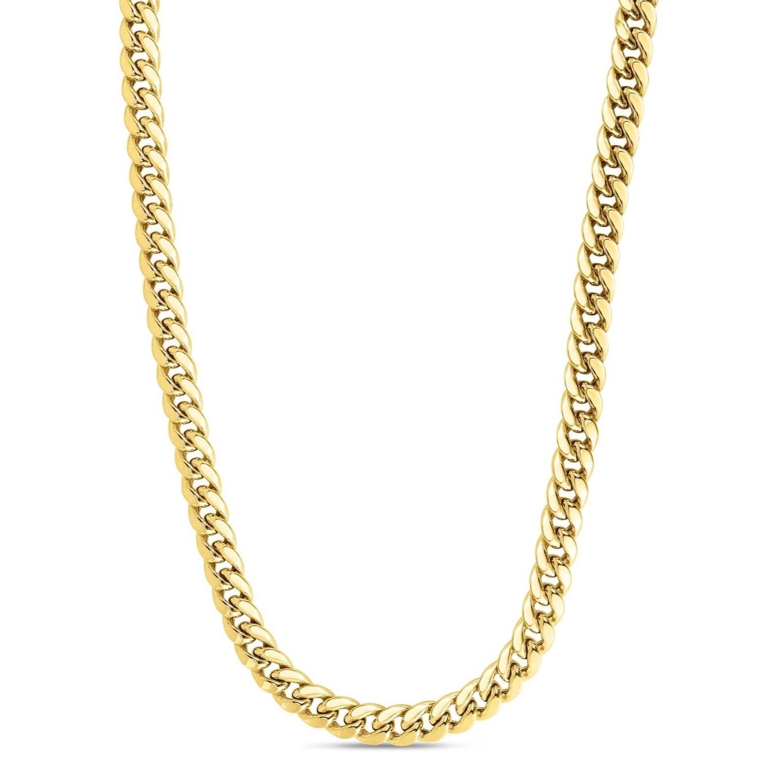 14K Gold 4.5mm Hollow Miami Cuban 20" 22" 24" - Johnny Dang & Co