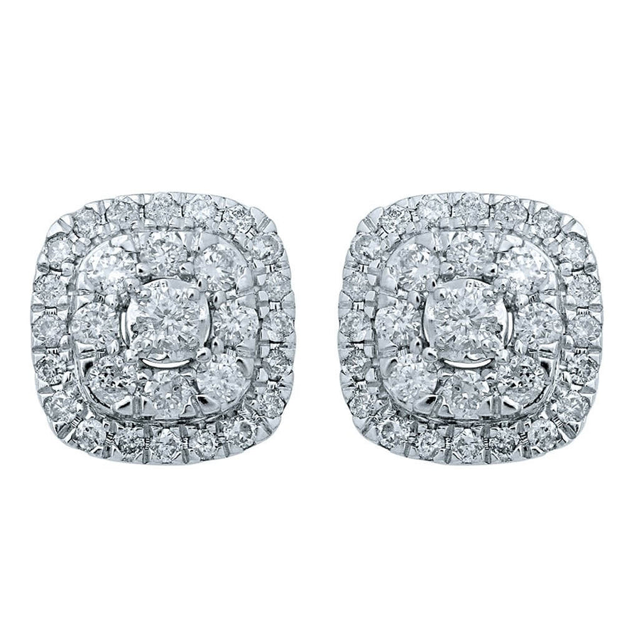 0.8cttw Cluster Diamond Earrings