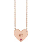Natural Ruby Engravable Heart 18" Necklace - Johnny Dang & Co