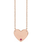 Natural Ruby Engravable Heart 18" Necklace - Johnny Dang & Co