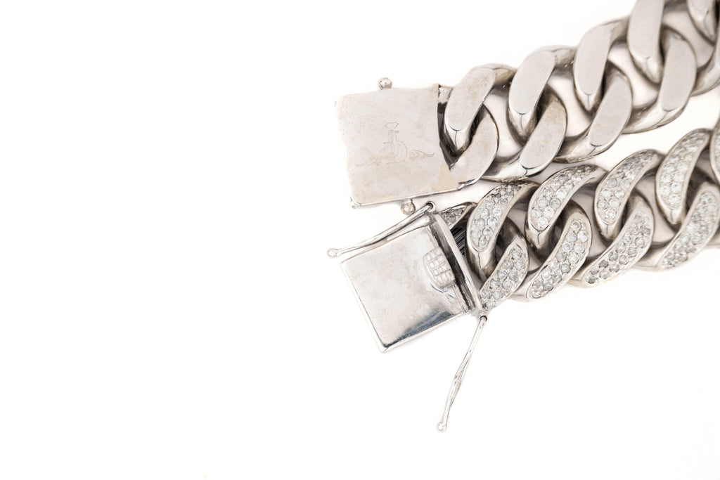 8mm White Gold Rounded Diamond Bracelet - Johnny Dang & Co