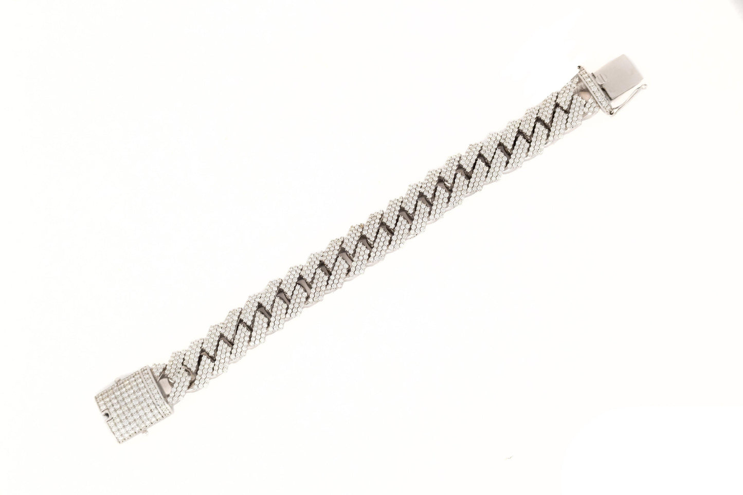 8mm White Gold Diamond Bracelet - Johnny Dang & Co