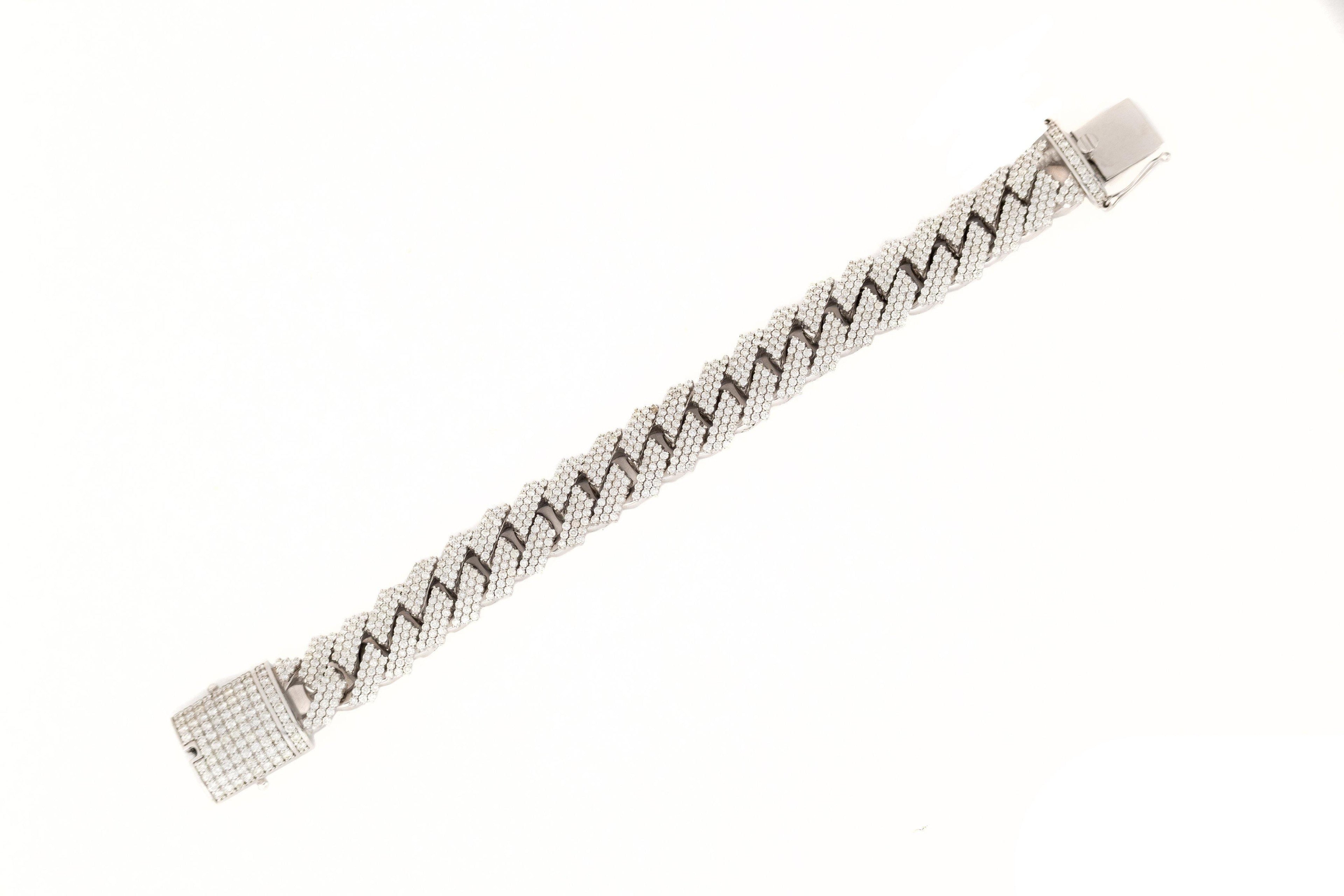 8mm White Gold Diamond Bracelet - Johnny Dang & Co