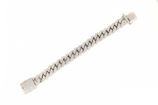 8mm White Gold Diamond Bracelet - Johnny Dang & Co