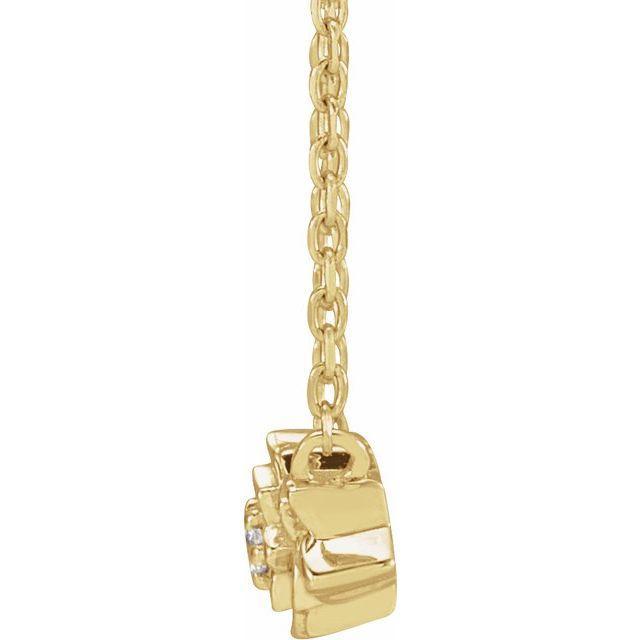 JDTKSP-88041- 14K 0.015 CT Natural Diamond Flower 16-18" Necklace - Johnny Dang & Co