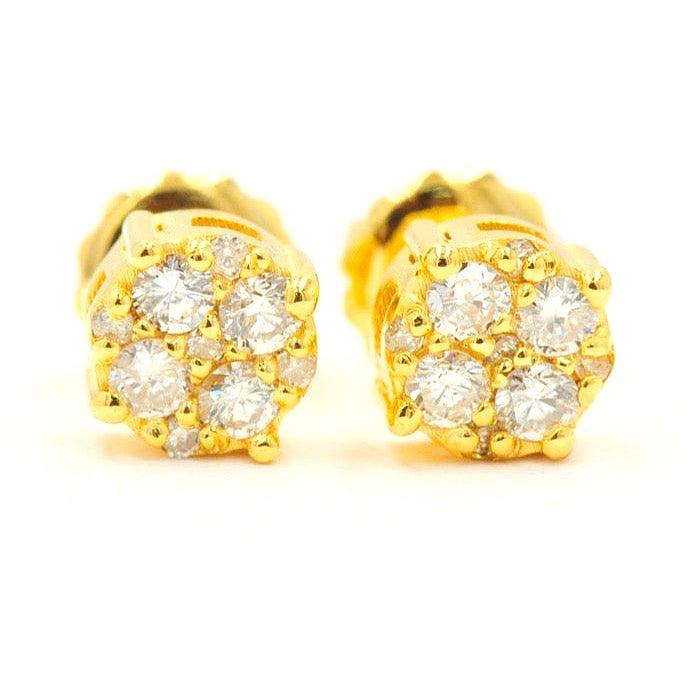 Custom 0.35CT Diamond Cluster / Flower Earrings - Johnny Dang & Co