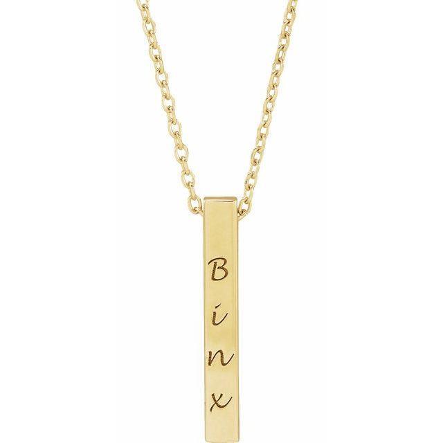 JDSP87619 - FOUR-SIDE ENGRAVABLE BAR NECKLACE - Johnny Dang & Co