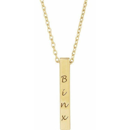 JDSP87619 - FOUR-SIDE ENGRAVABLE BAR NECKLACE - Johnny Dang & Co