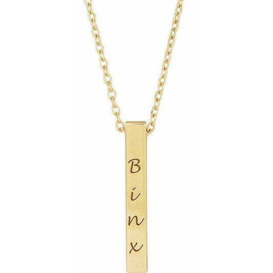 JDSP87619 - FOUR-SIDE ENGRAVABLE BAR NECKLACE - Johnny Dang & Co
