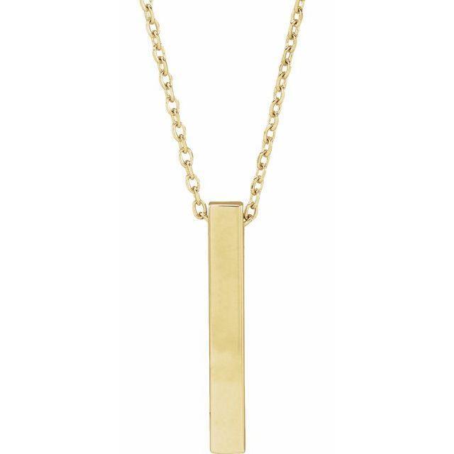 JDSP87619 - FOUR-SIDE ENGRAVABLE BAR NECKLACE - Johnny Dang & Co