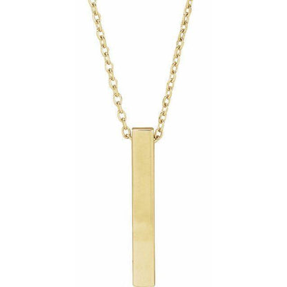 JDSP87619 - FOUR-SIDE ENGRAVABLE BAR NECKLACE - Johnny Dang & Co