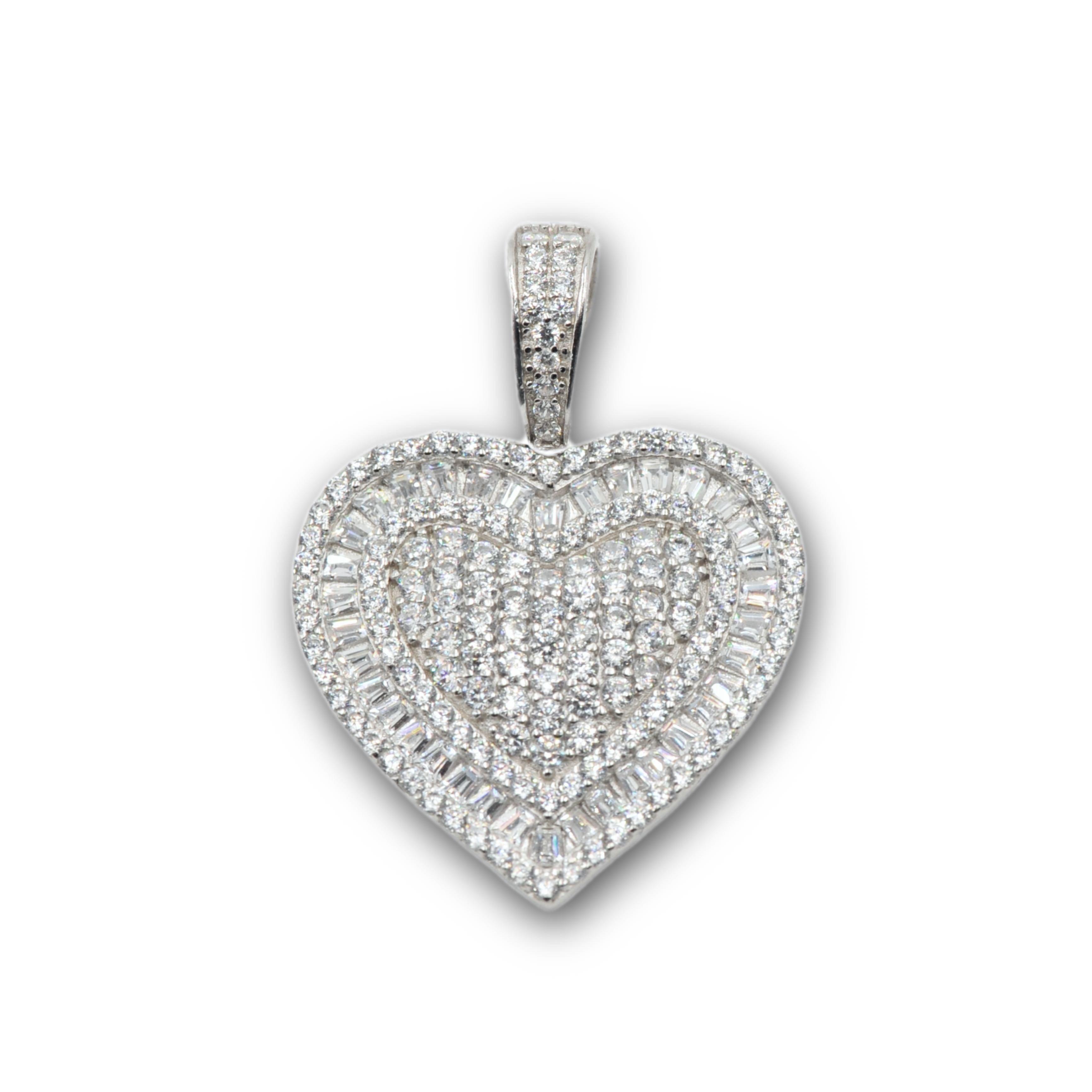 Silver Sparkling Heart of Love Pendant - Johnny Dang & Co