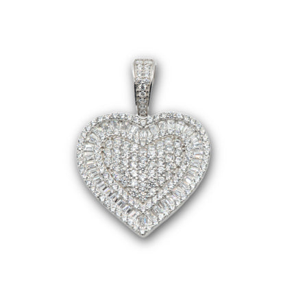 Silver Sparkling Heart of Love Pendant - Johnny Dang & Co